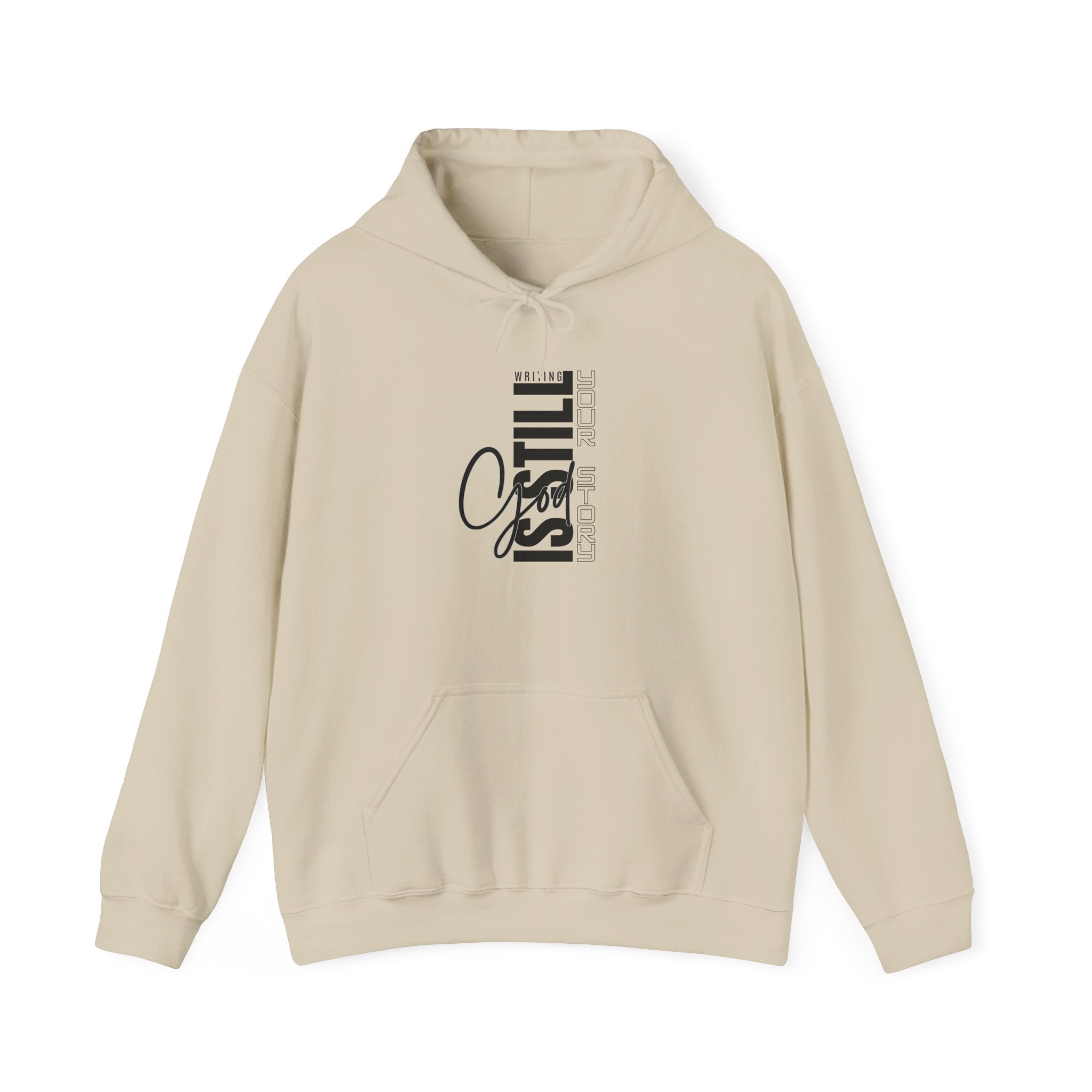 Hoodie - Vertical "Stillness" Script Graphic Pullover