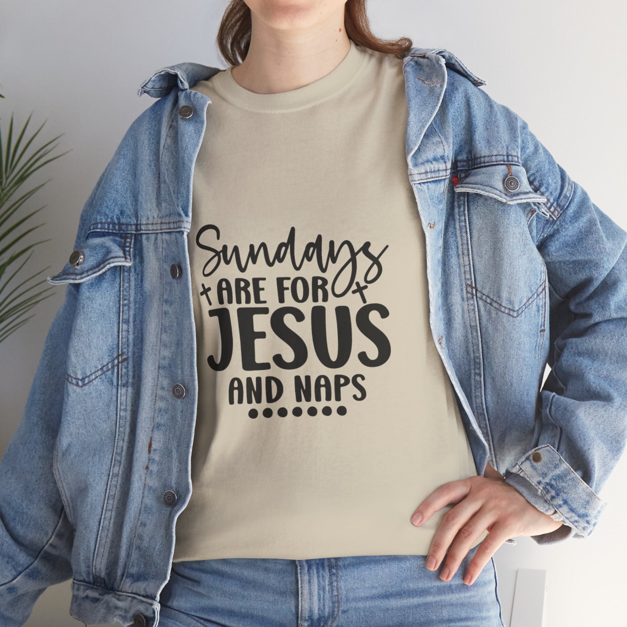 Jesus and Naps Tee, Funny Sunday T-Shirt, Christian Gift, Faith-Based Apparel, Relaxation Shirt, Unisex Cotton Top