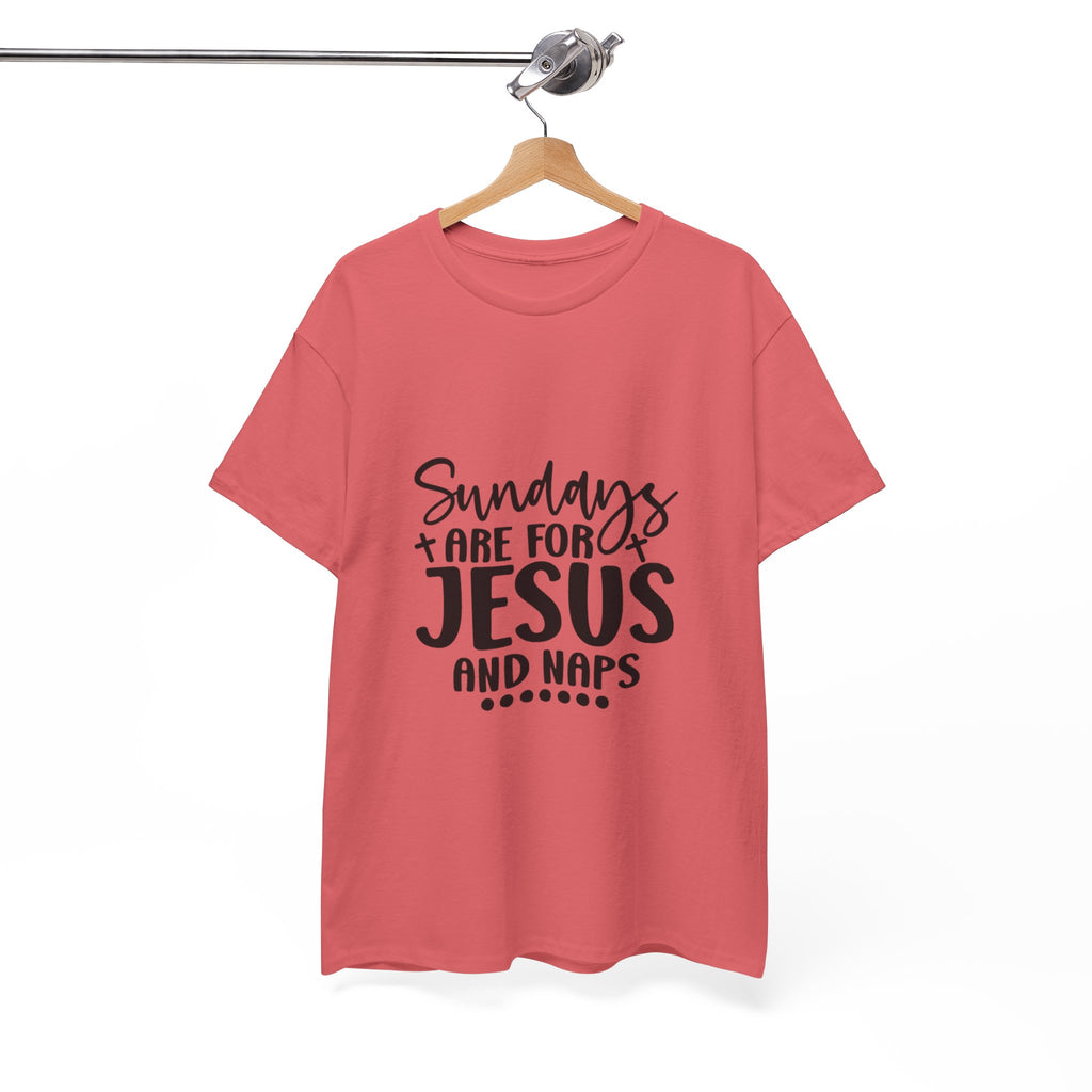 Jesus and Naps Tee, Funny Sunday T-Shirt, Christian Gift, Faith-Based Apparel, Relaxation Shirt, Unisex Cotton Top