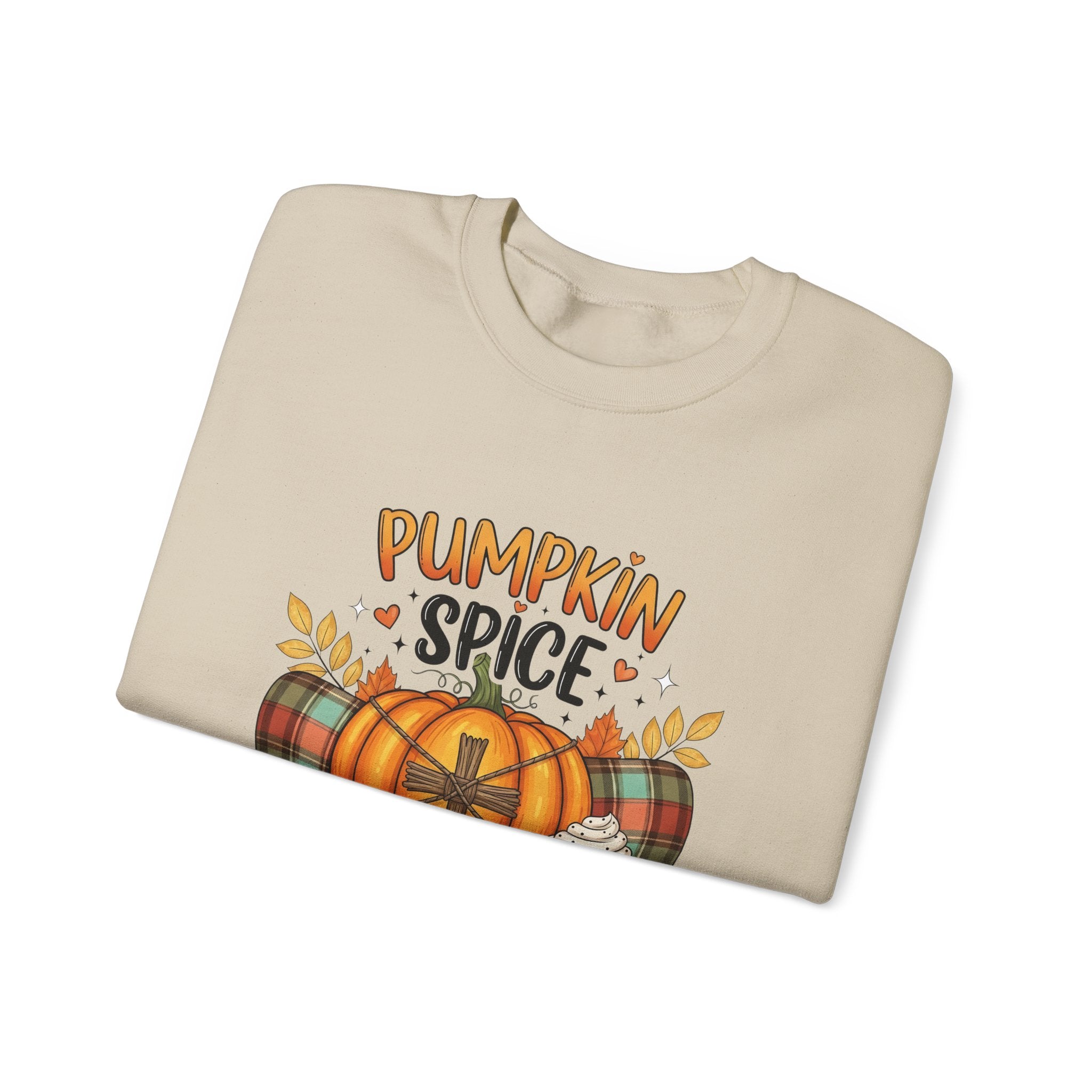 Cozy Pumpkin Spice Crewneck Sweatshirt, Fall Apparel, Christian Sweatshirt, Relaxed Style, Autumn Gift