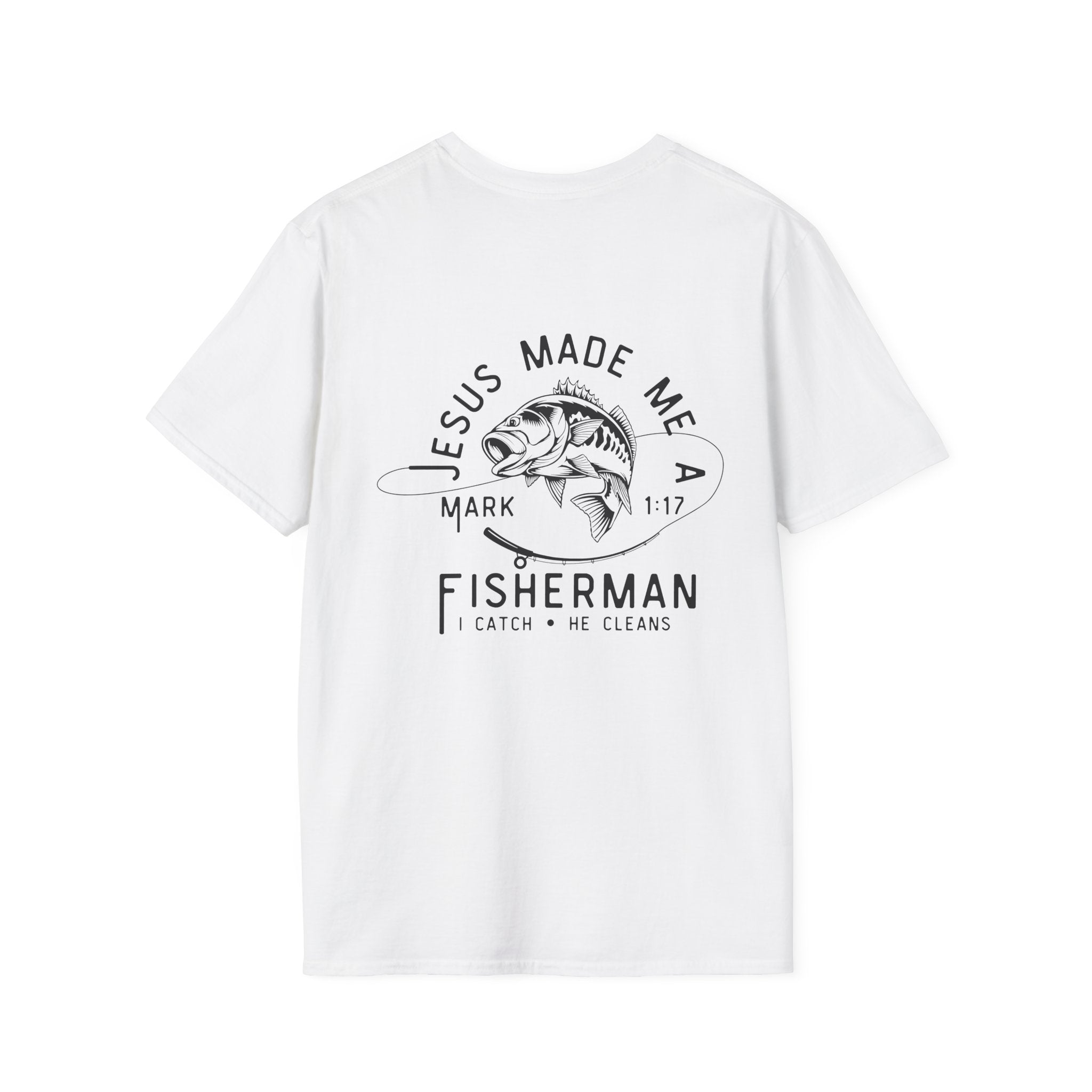 Christian Fisherman T-Shirt, Fishing Apparel, Bible Verse Tee, Spiritual Gift, Unisex Wear, Christian Gifts, Gift for Dad