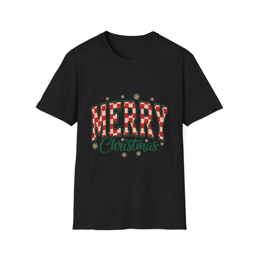 Merry Christmas Unisex Softstyle T-Shirt, Holiday Tee, Festive Apparel, Gifts for Him/Her, Christmas Party, Seasonal Wear