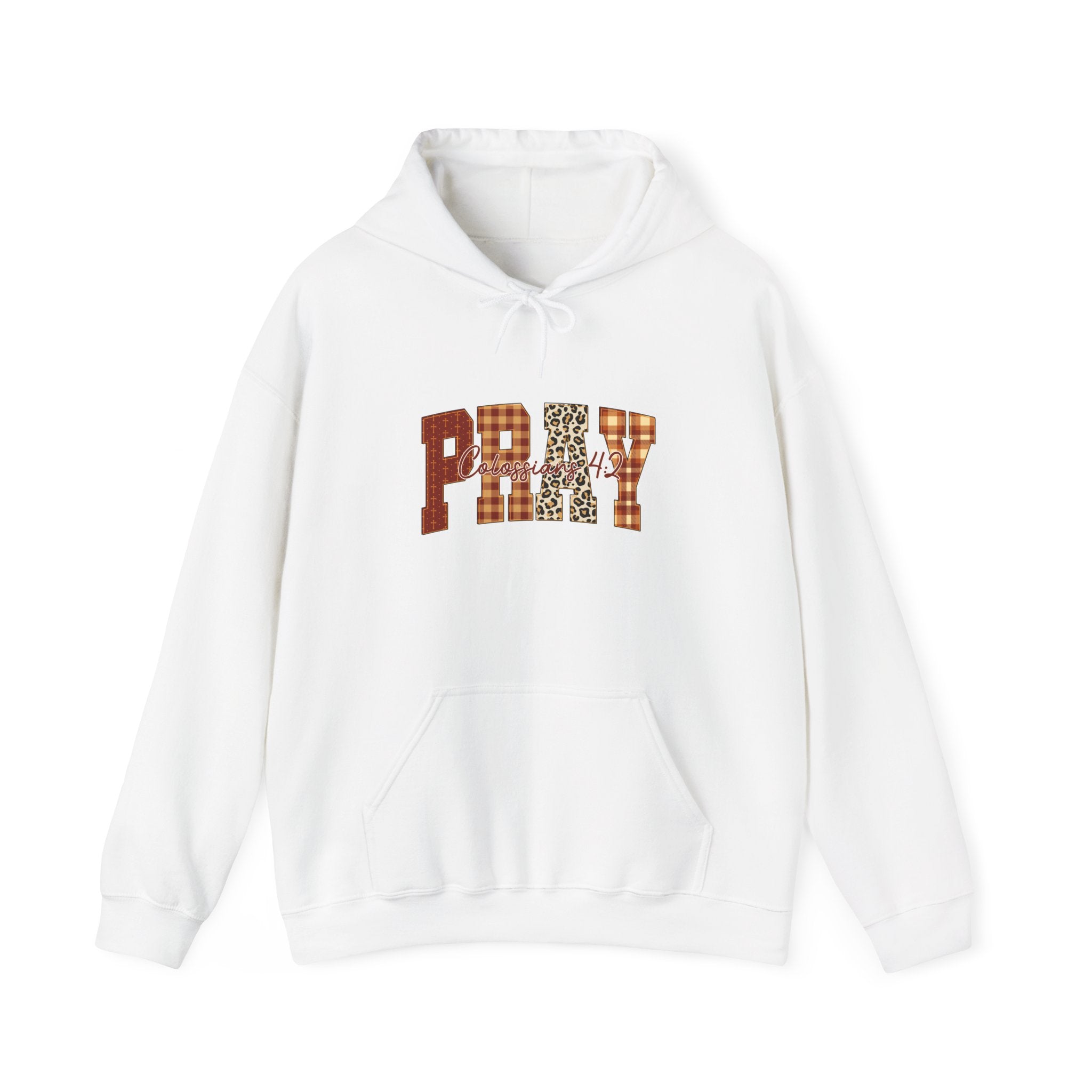 Plaid Pray Hoodie, Cozy Unisex Sweatshirt, Faith-Based Apparel, Perfect Gift for Holidays, Inspirational Clothing