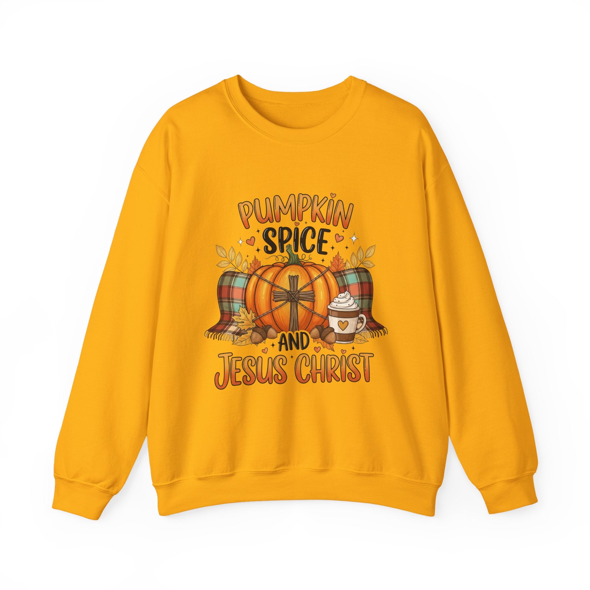 Cozy Pumpkin Spice Crewneck Sweatshirt, Fall Apparel, Christian Sweatshirt, Relaxed Style, Autumn Gift