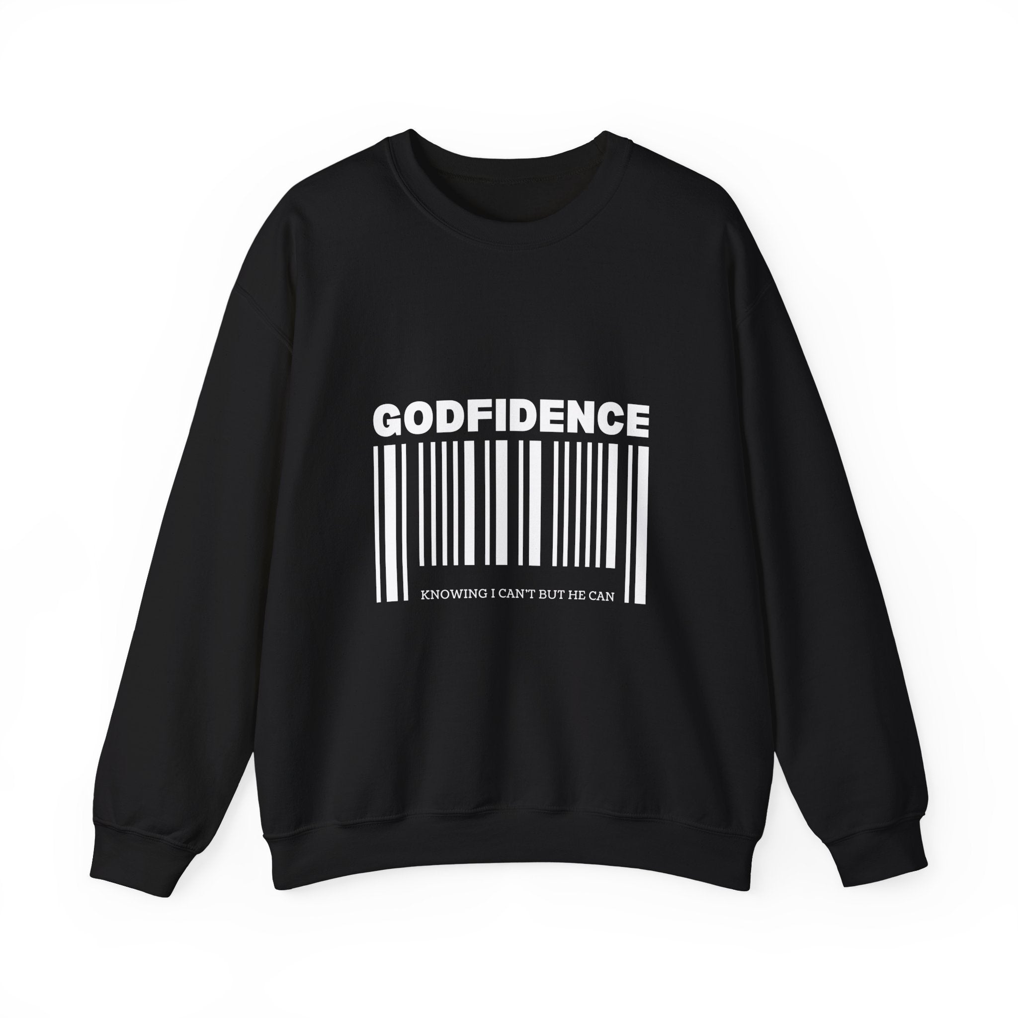 Godfidence Barcode Crewneck Sweatshirt — Inspirational Christian Graphic Sweatshirt