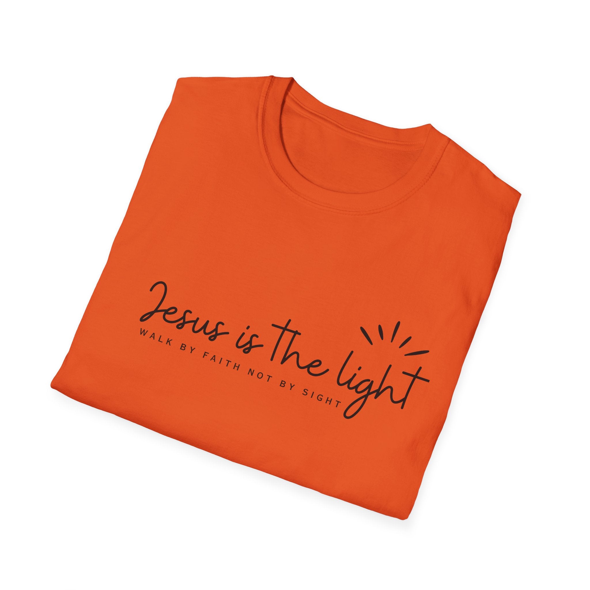 Inspirational T-Shirt: Jesus is the Light, Faith-Based Apparel, Christian T-Shirt, Meaningful Gift, Unisex Softstyle Tee