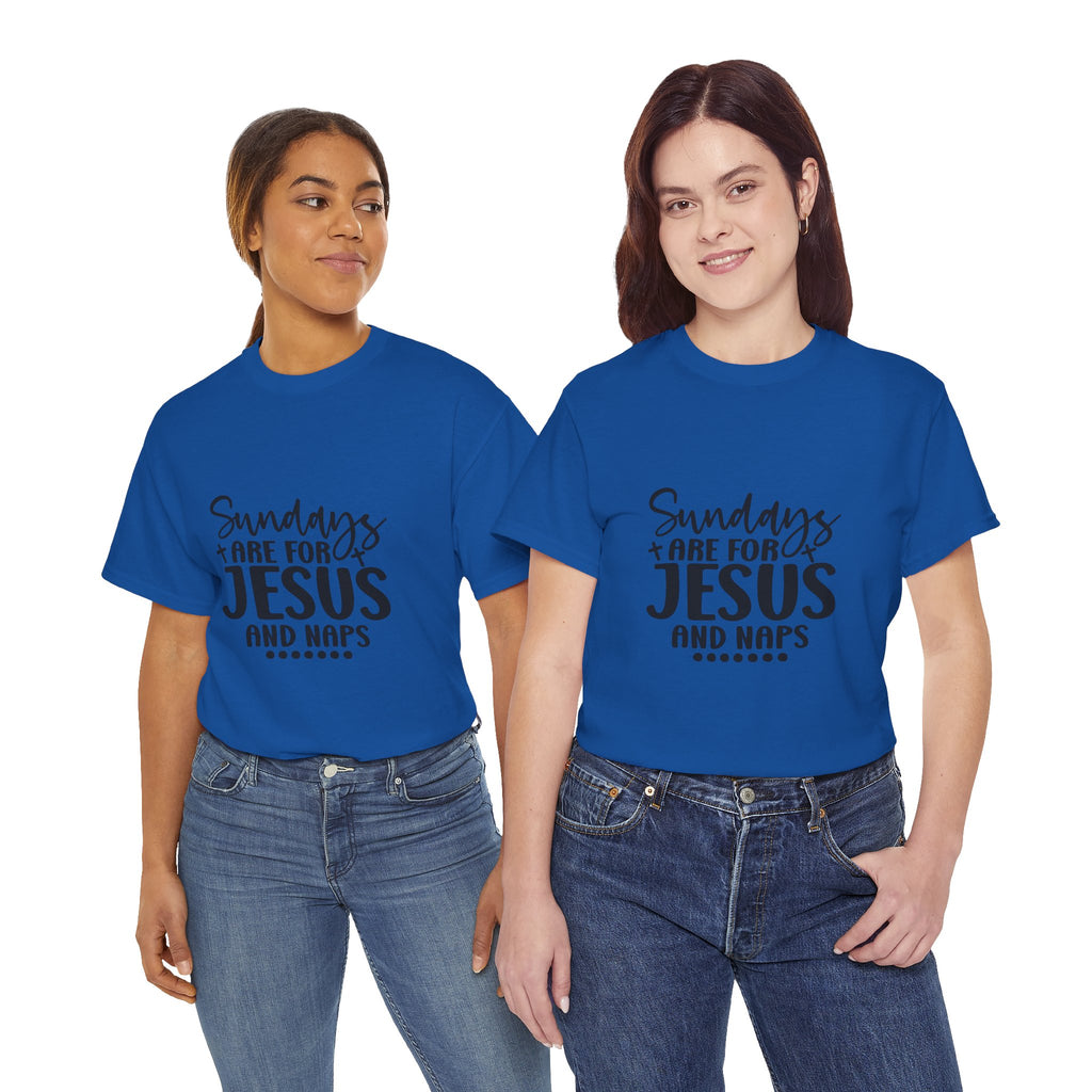 Jesus and Naps Tee, Funny Sunday T-Shirt, Christian Gift, Faith-Based Apparel, Relaxation Shirt, Unisex Cotton Top