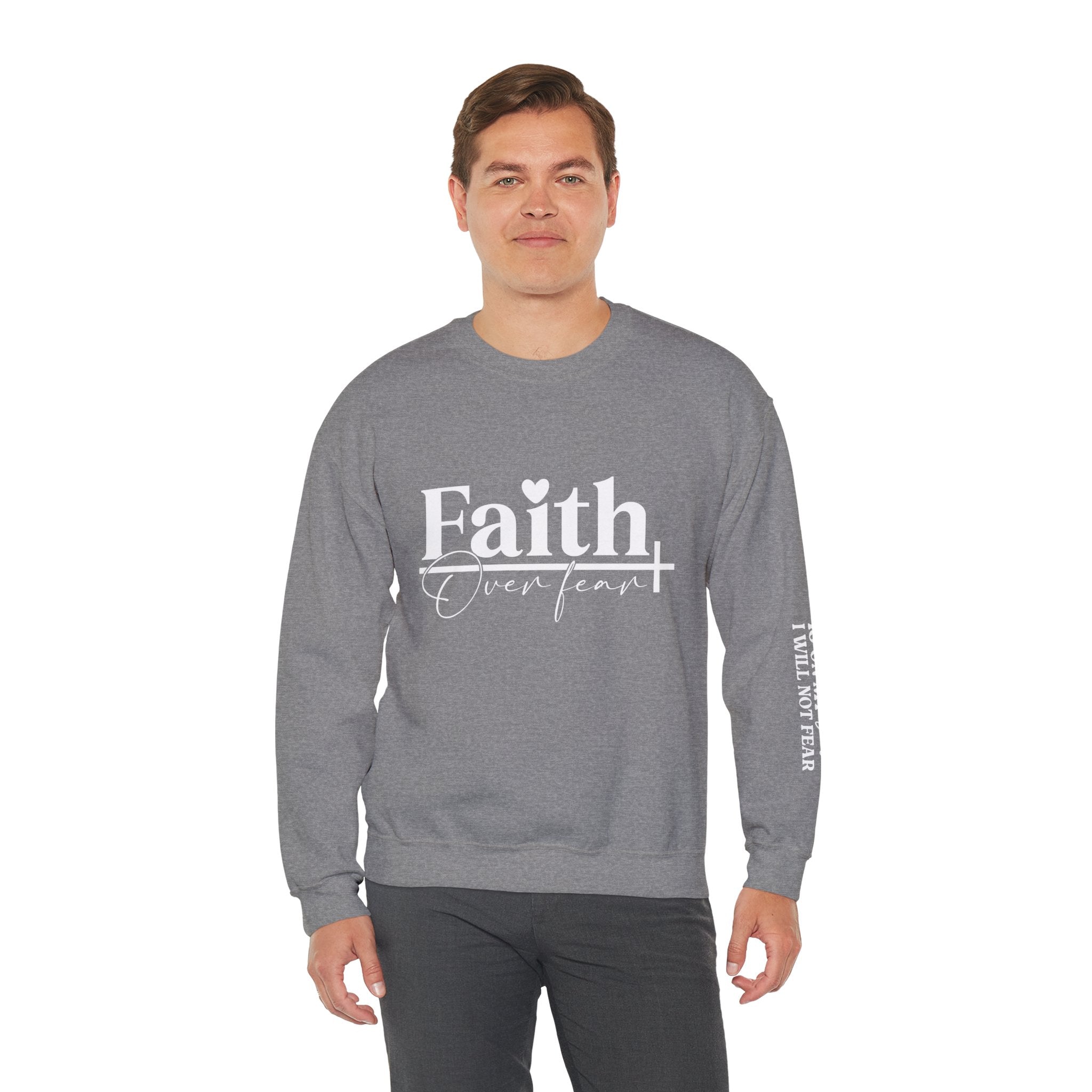 Faith Over Fear Sweatshirt, Inspirational Crewneck, Unisex Relaxed Fit, Motivational Gift, Spiritual Apparel, Faith-Based Fashion