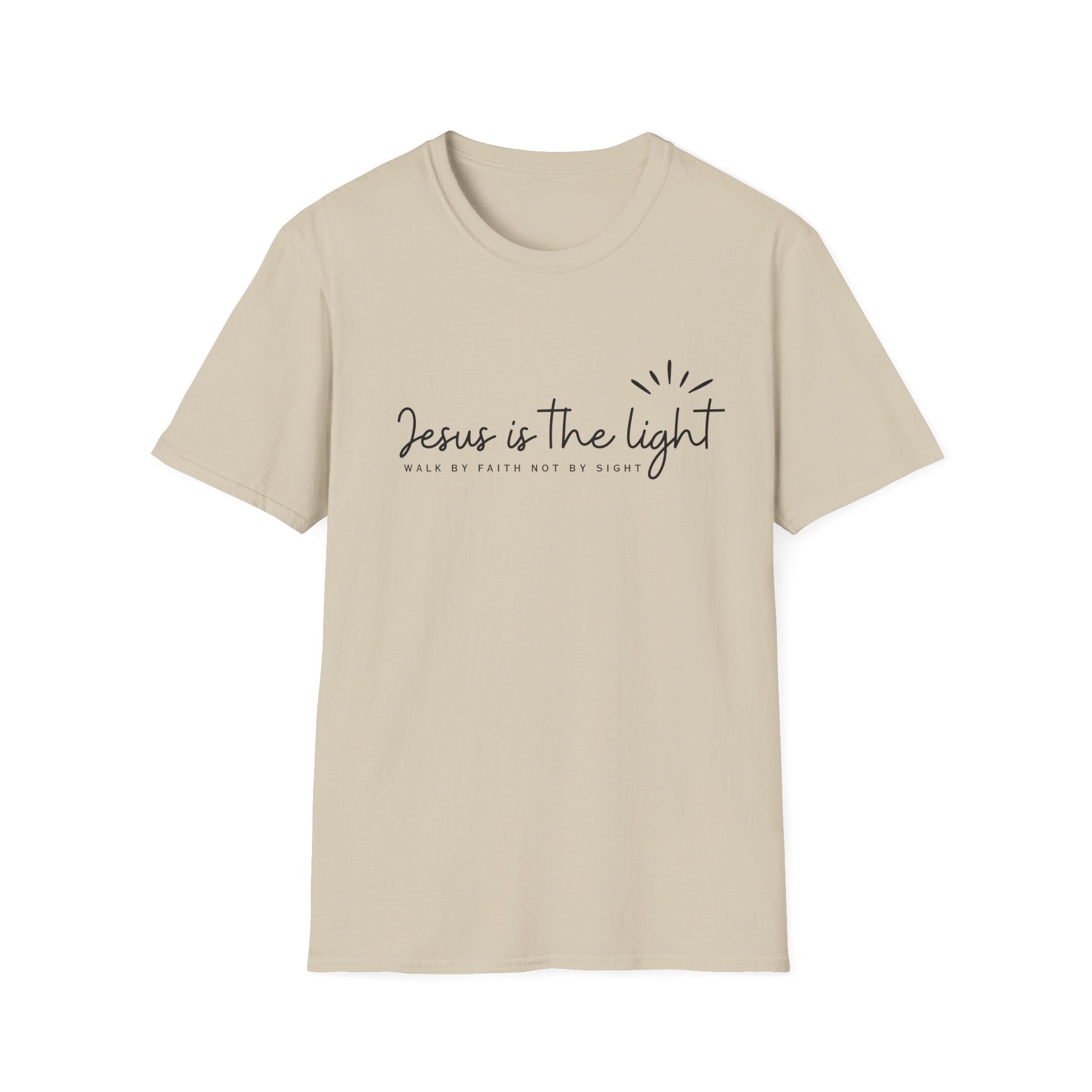 Inspirational T-Shirt: Jesus is the Light, Faith-Based Apparel, Christian T-Shirt, Meaningful Gift, Unisex Softstyle Tee