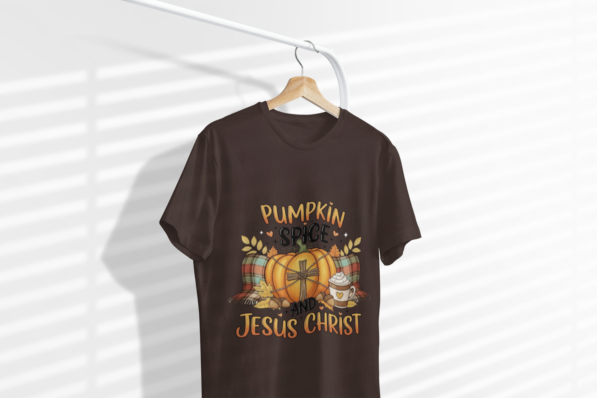 Fall-Themed T-Shirt for Jesus Lovers, Pumpkin Spice Tee, Christian Autumn Apparel, Cozy Gift for Thanksgiving, Fun Gospel Shirt