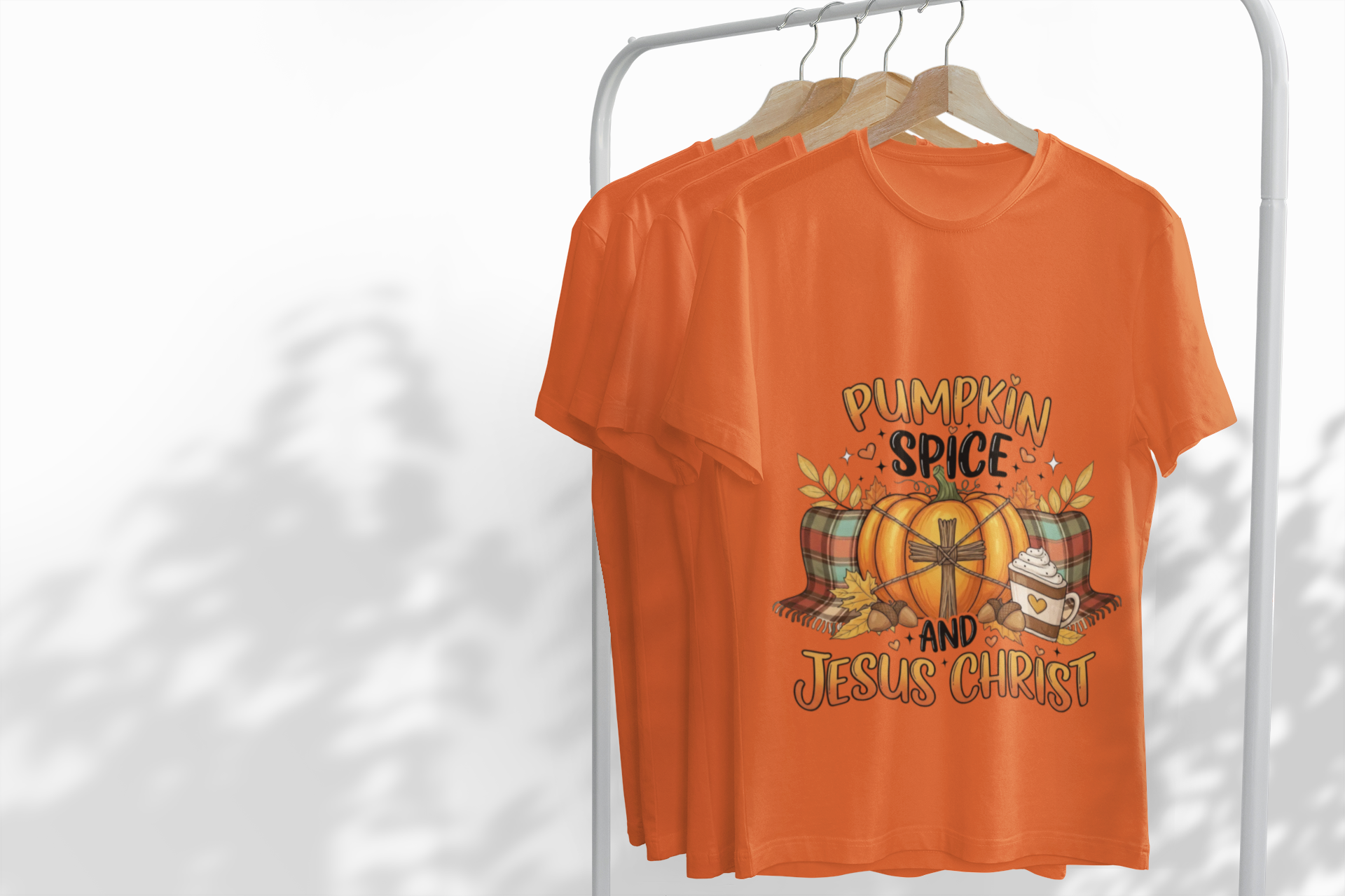 Fall-Themed T-Shirt for Jesus Lovers, Pumpkin Spice Tee, Christian Autumn Apparel, Cozy Gift for Thanksgiving, Fun Gospel Shirt