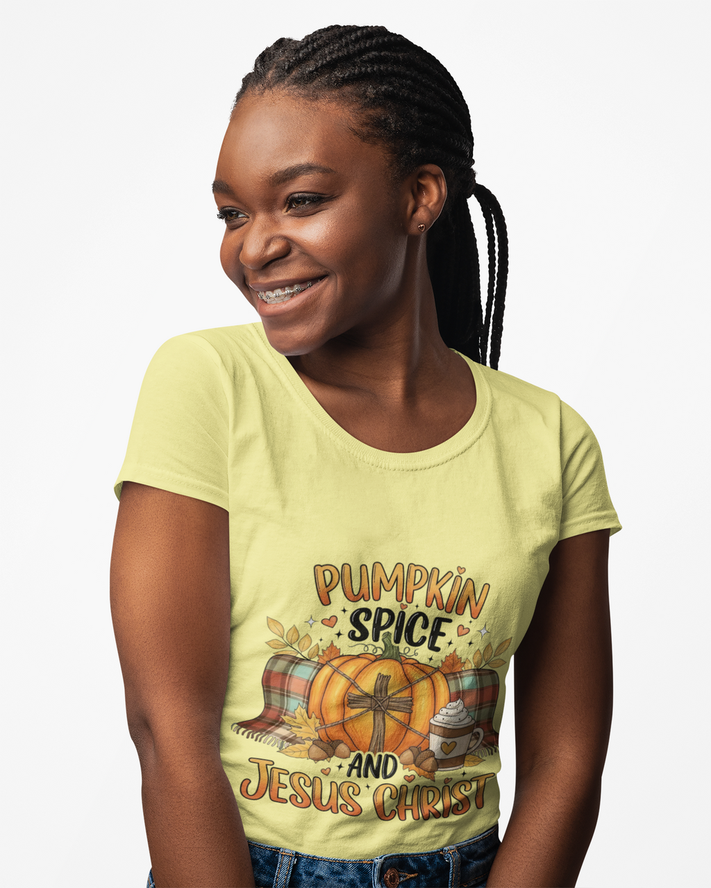 Fall-Themed T-Shirt for Jesus Lovers, Pumpkin Spice Tee, Christian Autumn Apparel, Cozy Gift for Thanksgiving, Fun Gospel Shirt
