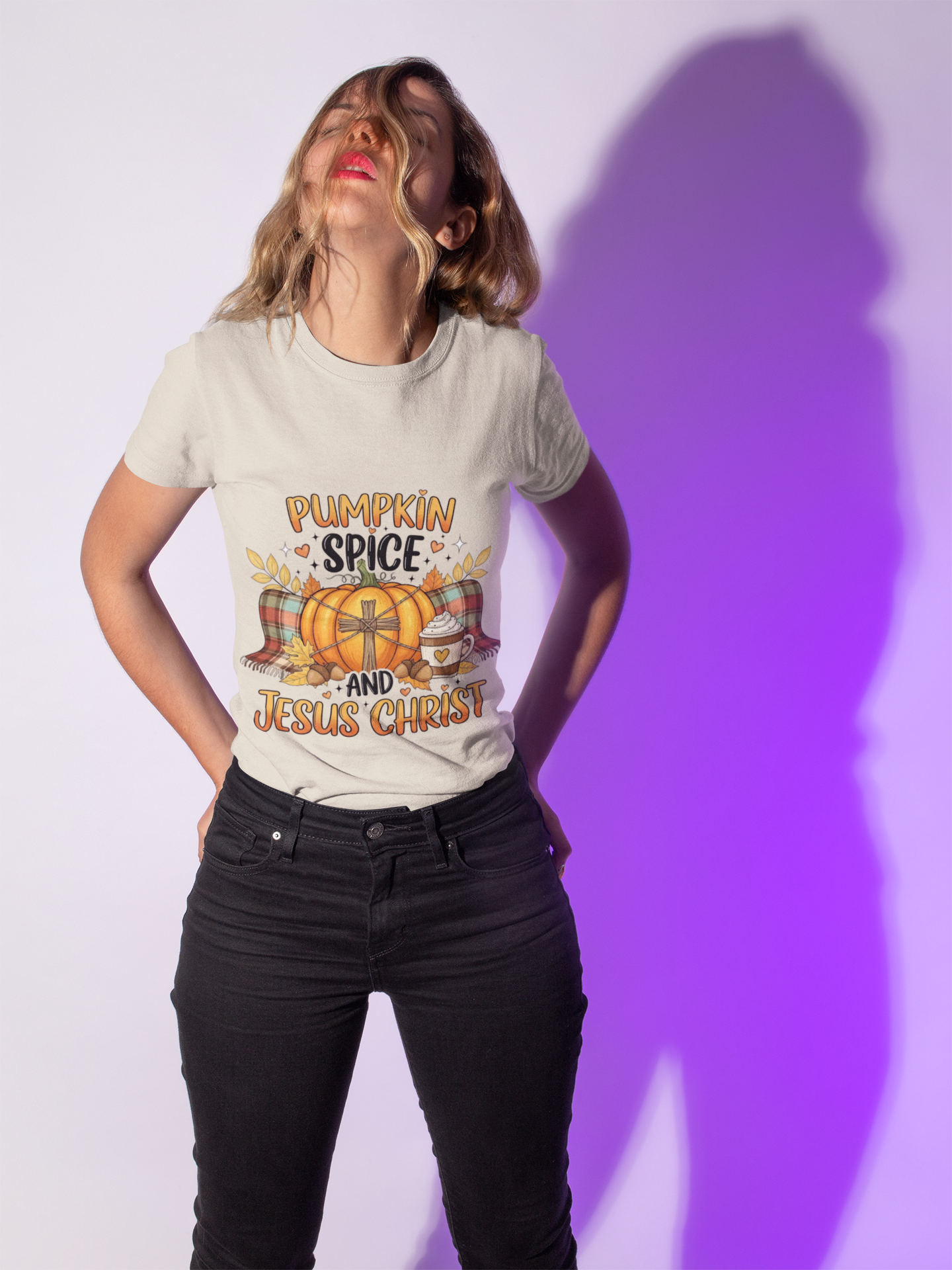 Fall-Themed T-Shirt for Jesus Lovers, Pumpkin Spice Tee, Christian Autumn Apparel, Cozy Gift for Thanksgiving, Fun Gospel Shirt