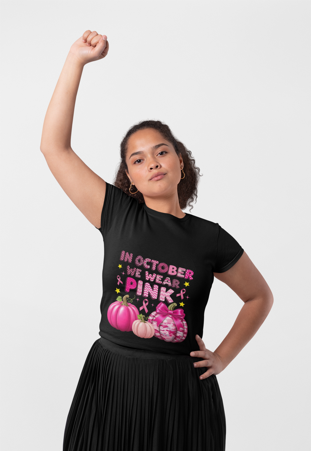 October Pink Awareness T-Shirt, Breast Cancer Awareness Shirt, Unisex Softstyle Tee, Gift for Supporters, Halloween Charity Shirt