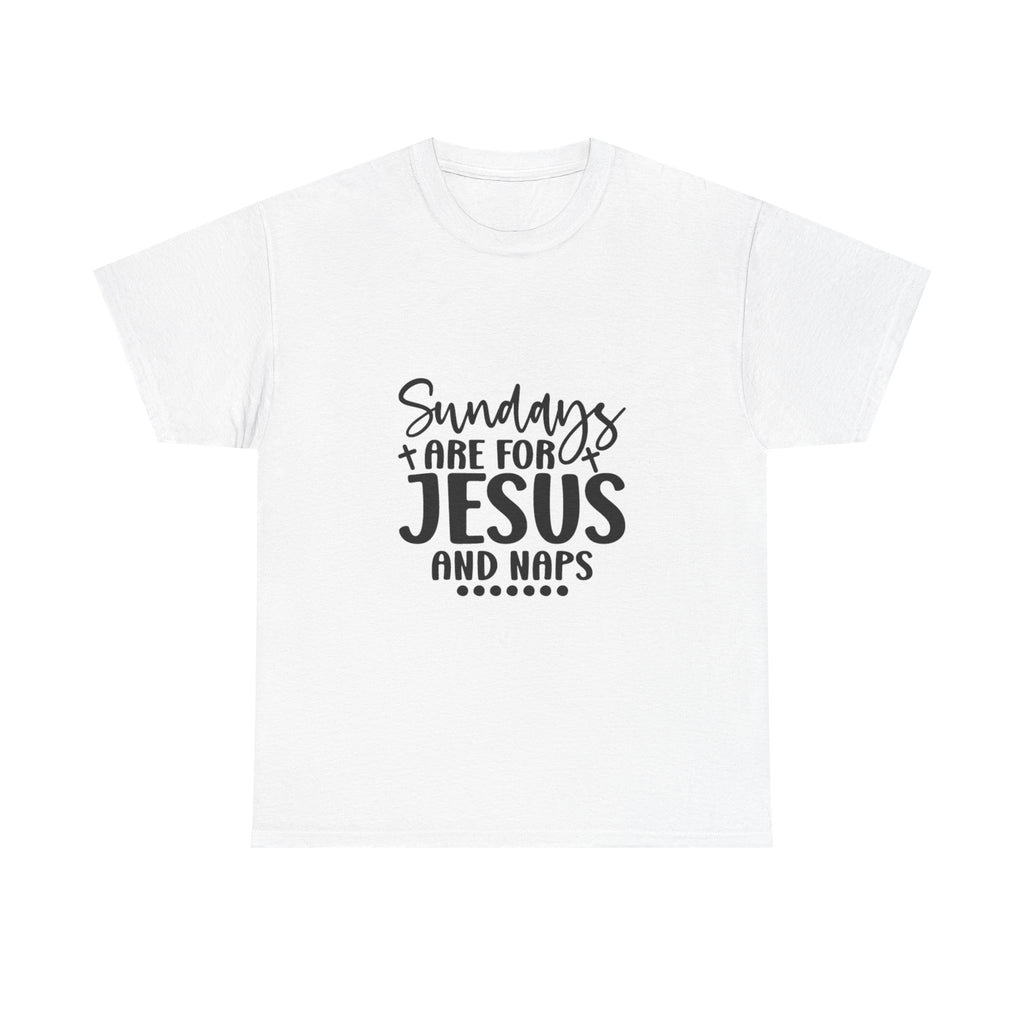 Jesus and Naps Tee, Funny Sunday T-Shirt, Christian Gift, Faith-Based Apparel, Relaxation Shirt, Unisex Cotton Top