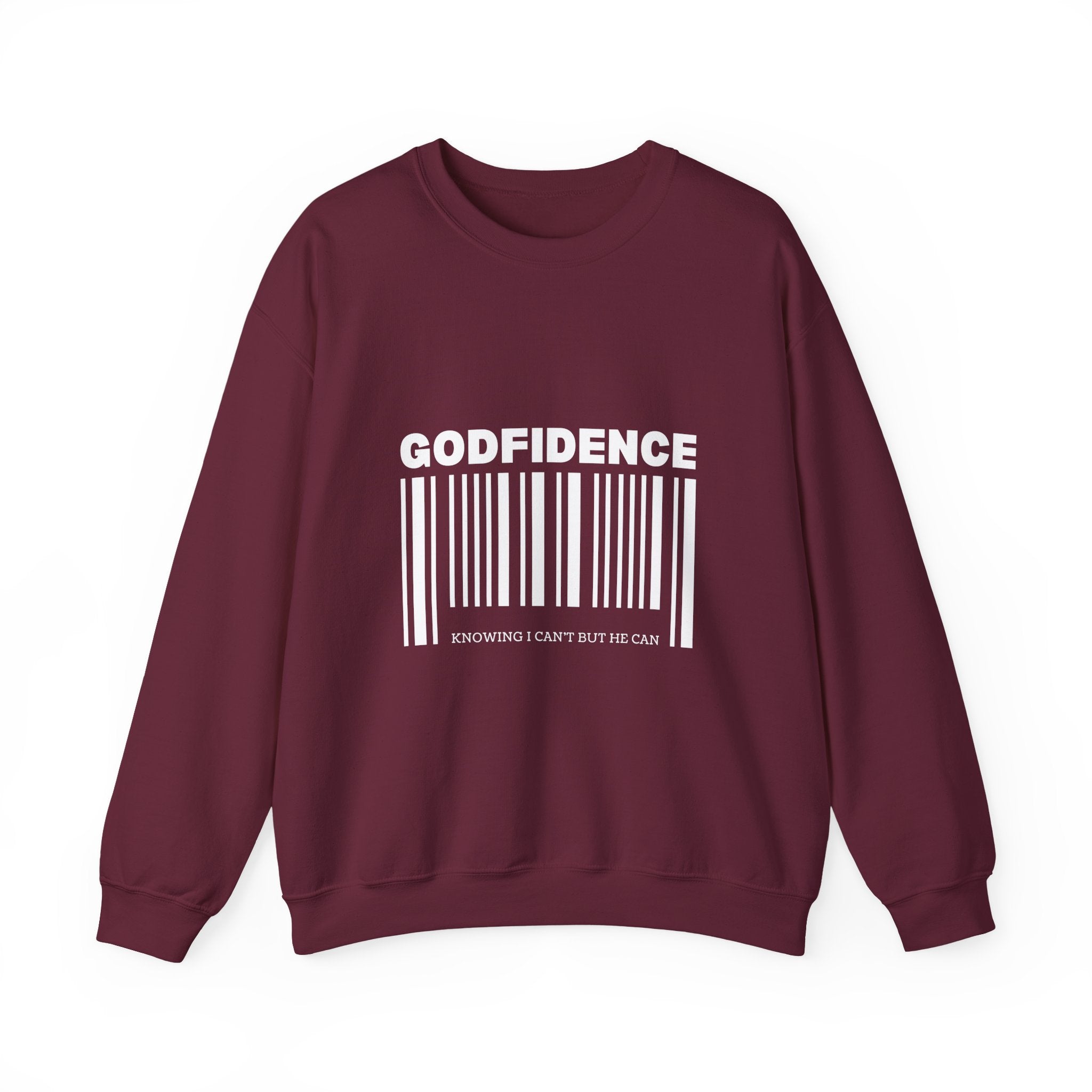 Godfidence Barcode Crewneck Sweatshirt — Inspirational Christian Graphic Sweatshirt