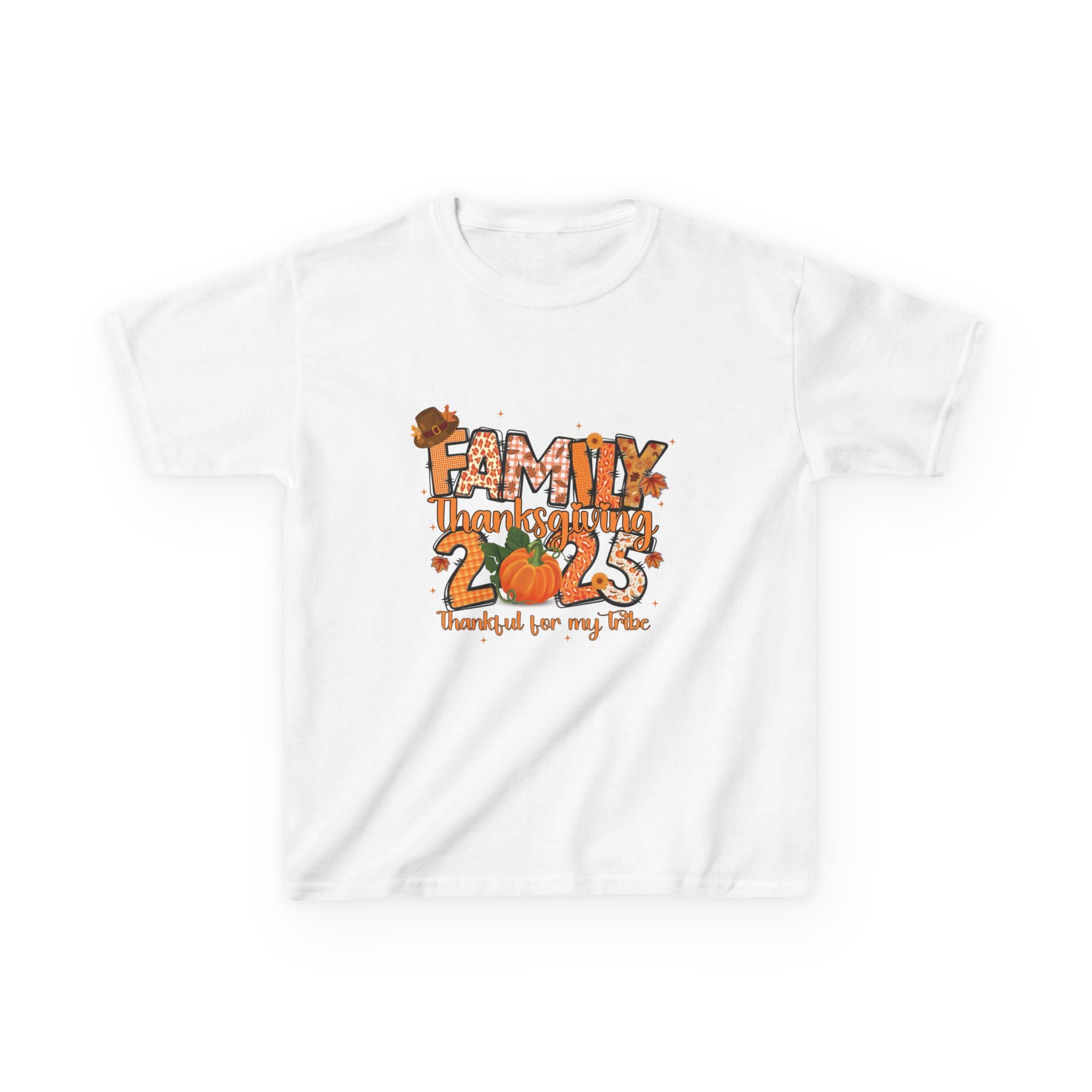 Thankful Family Gathering Kids Tee, Thanksgiving Shirt, Fall Holiday Apparel, Family Time T-Shirt, Autumn Celebration Outfit