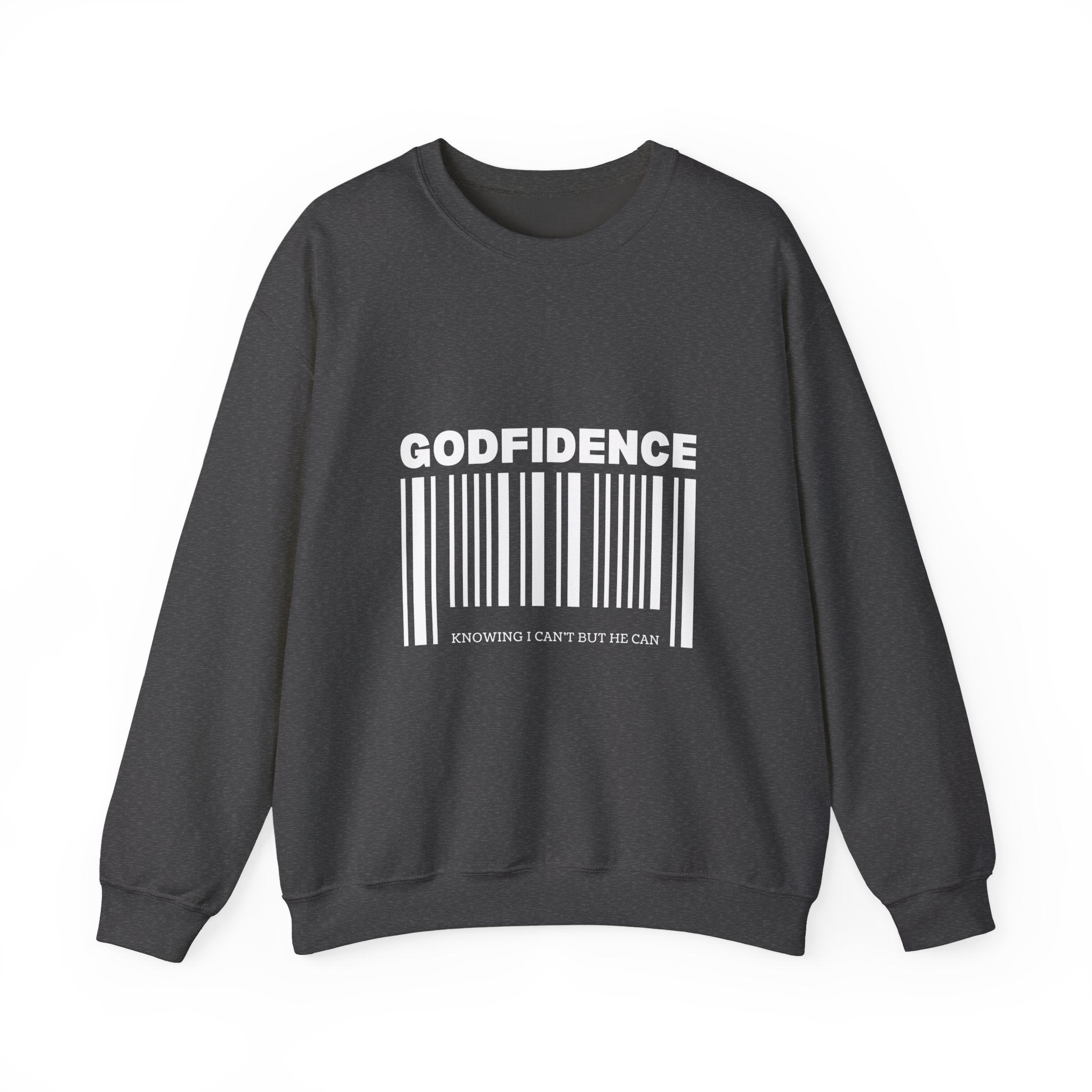 Godfidence Barcode Crewneck Sweatshirt — Inspirational Christian Graphic Sweatshirt