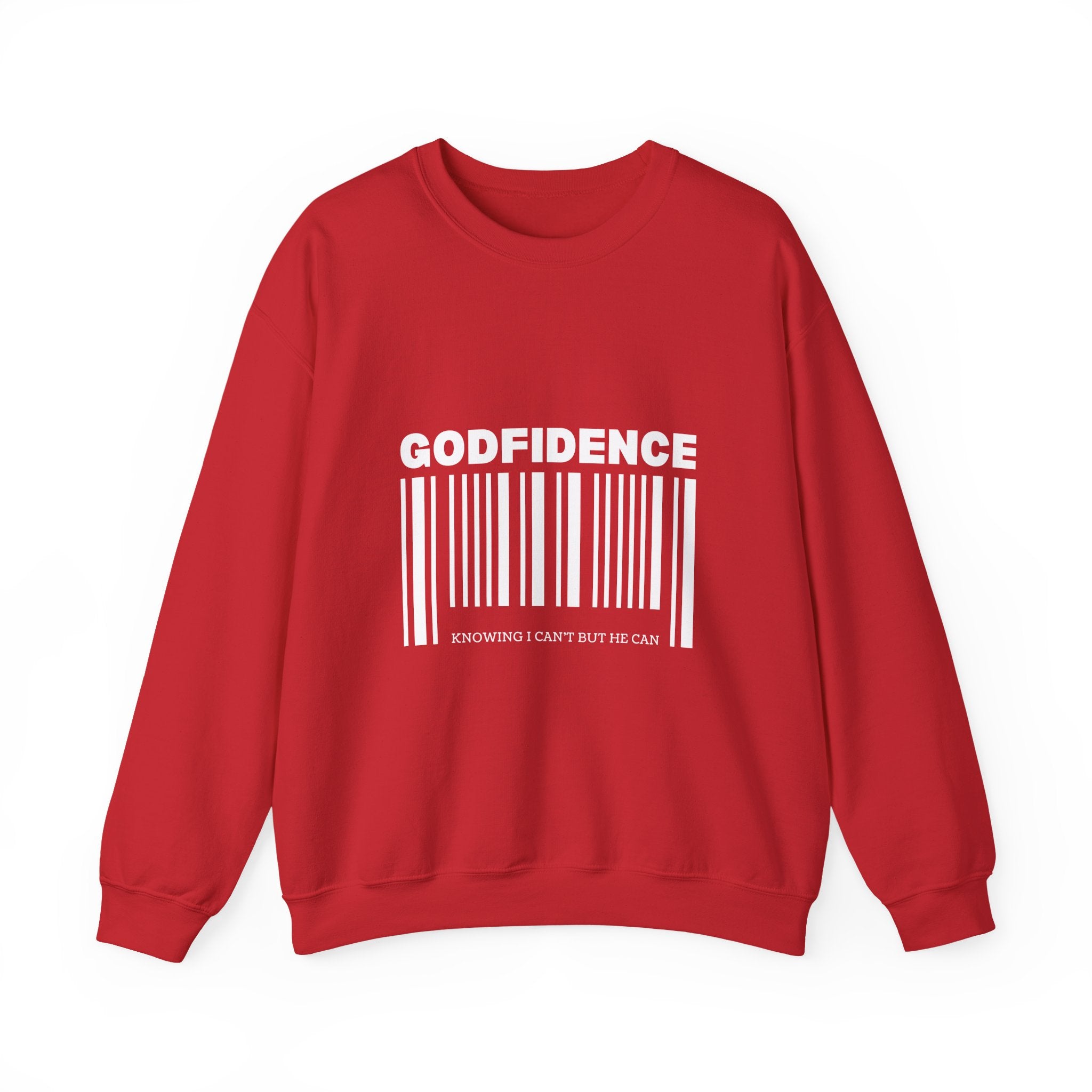 Godfidence Barcode Crewneck Sweatshirt — Inspirational Christian Graphic Sweatshirt