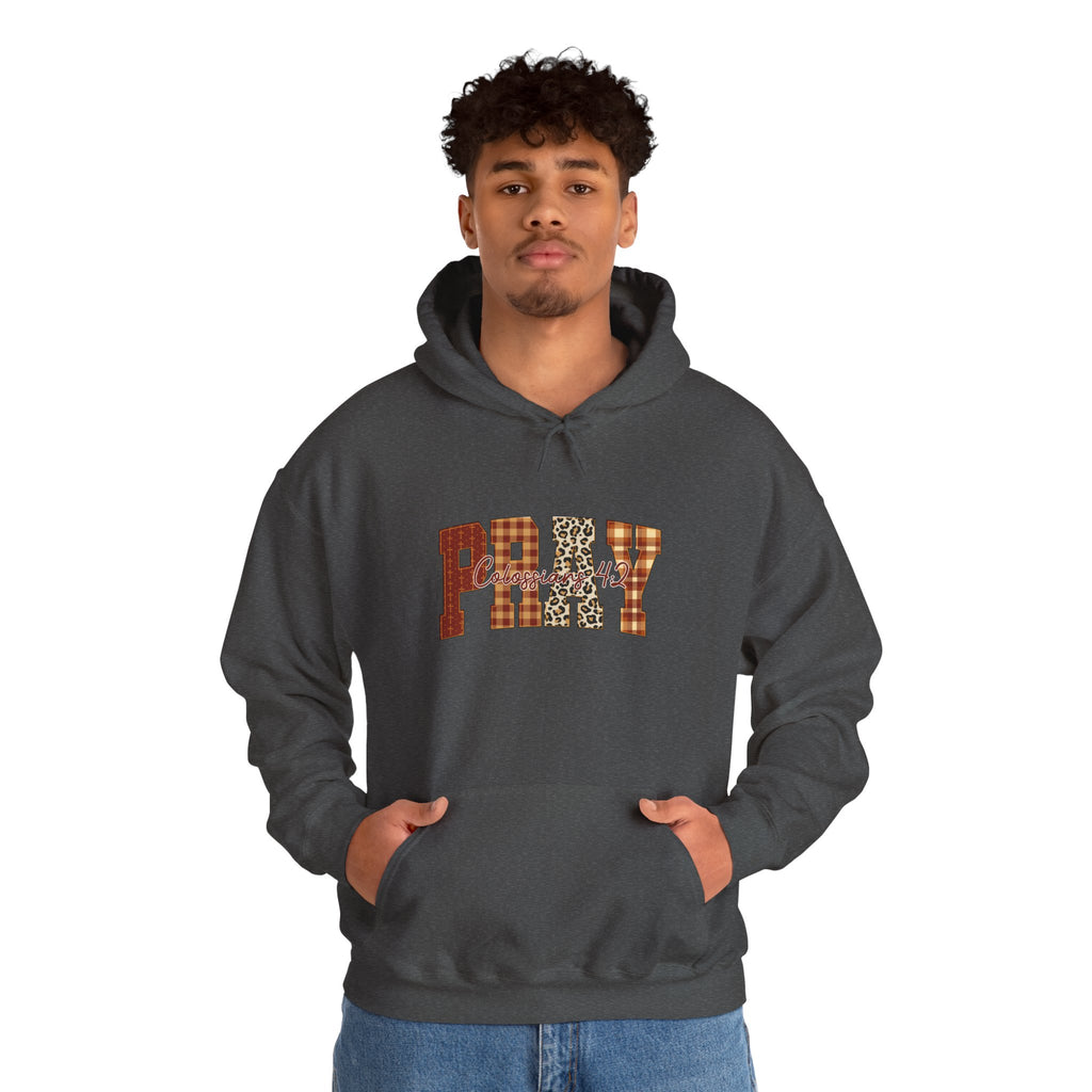 Plaid Pray Hoodie, Cozy Unisex Sweatshirt, Faith-Based Apparel, Perfect Gift for Holidays, Inspirational Clothing