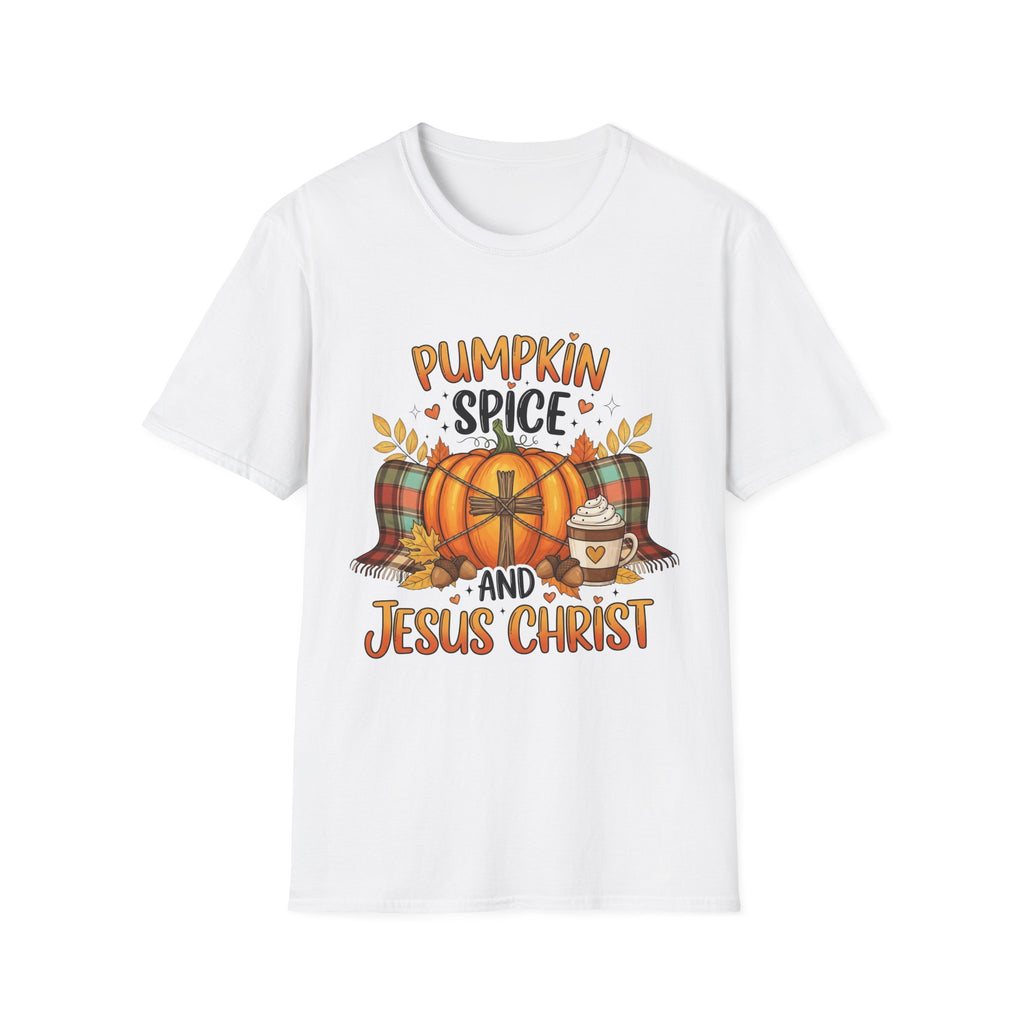 Fall-Themed T-Shirt for Jesus Lovers, Pumpkin Spice Tee, Christian Autumn Apparel, Cozy Gift for Thanksgiving, Fun Gospel Shirt