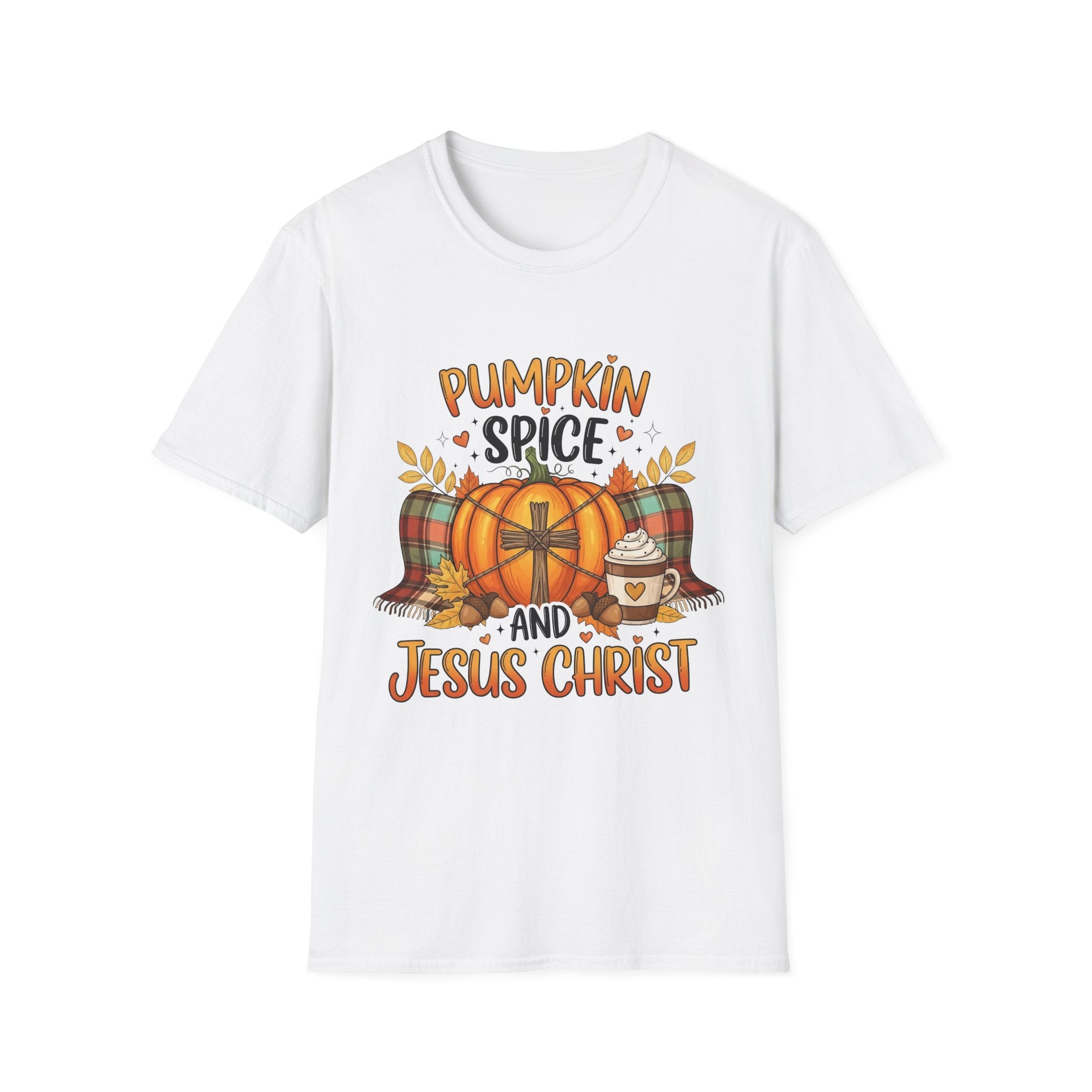 Fall-Themed T-Shirt for Jesus Lovers, Pumpkin Spice Tee, Christian Autumn Apparel, Cozy Gift for Thanksgiving, Fun Gospel Shirt