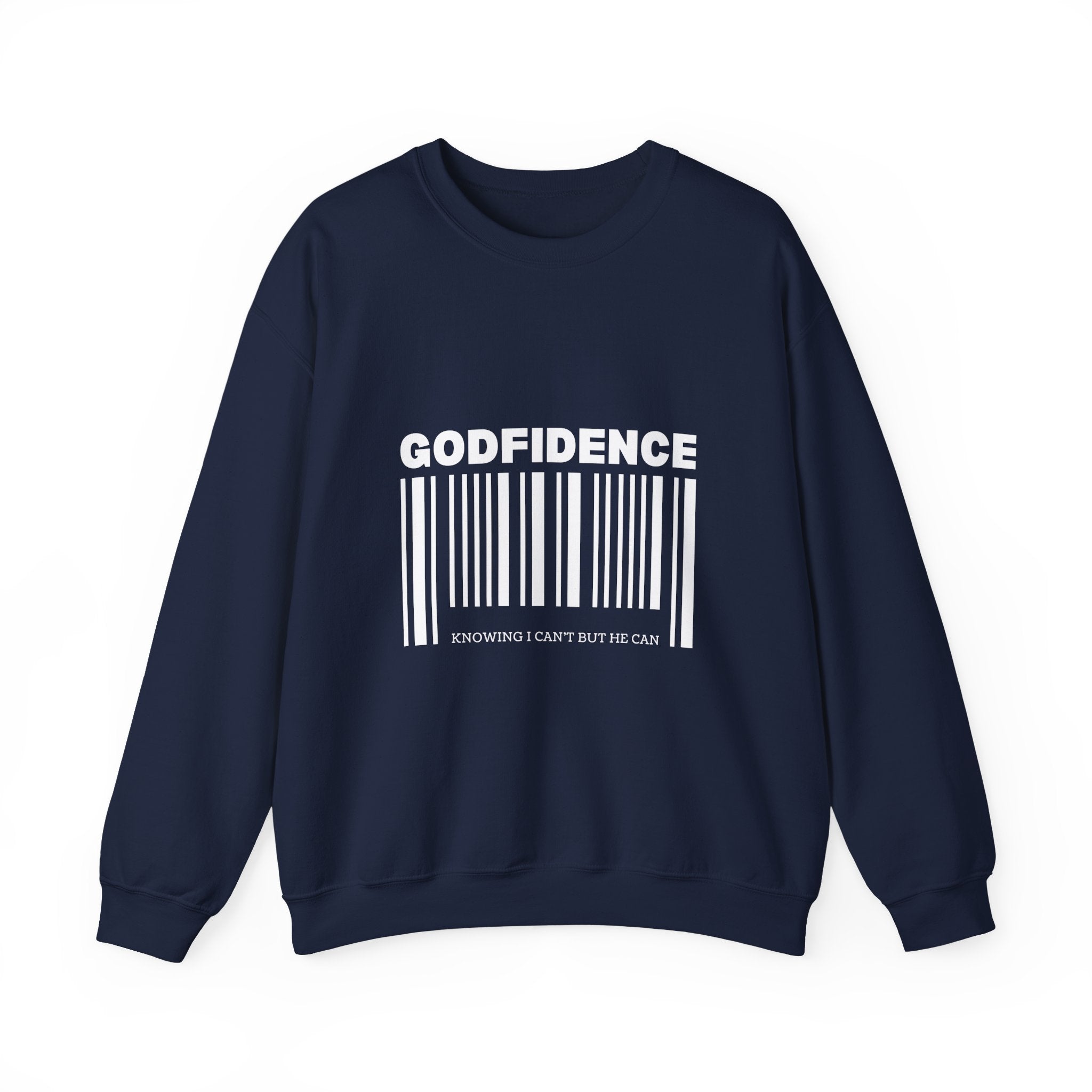 Godfidence Barcode Crewneck Sweatshirt — Inspirational Christian Graphic Sweatshirt