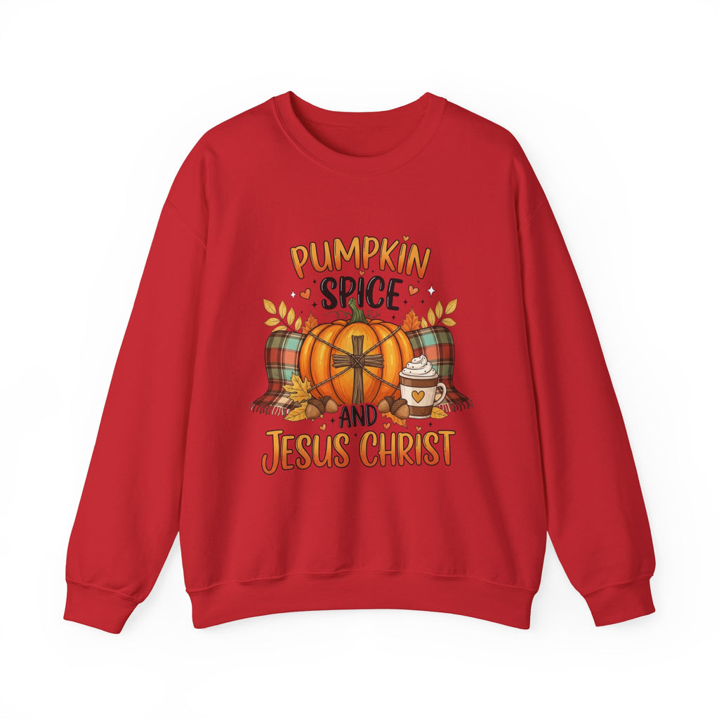 Cozy Pumpkin Spice Crewneck Sweatshirt, Fall Apparel, Christian Sweatshirt, Relaxed Style, Autumn Gift