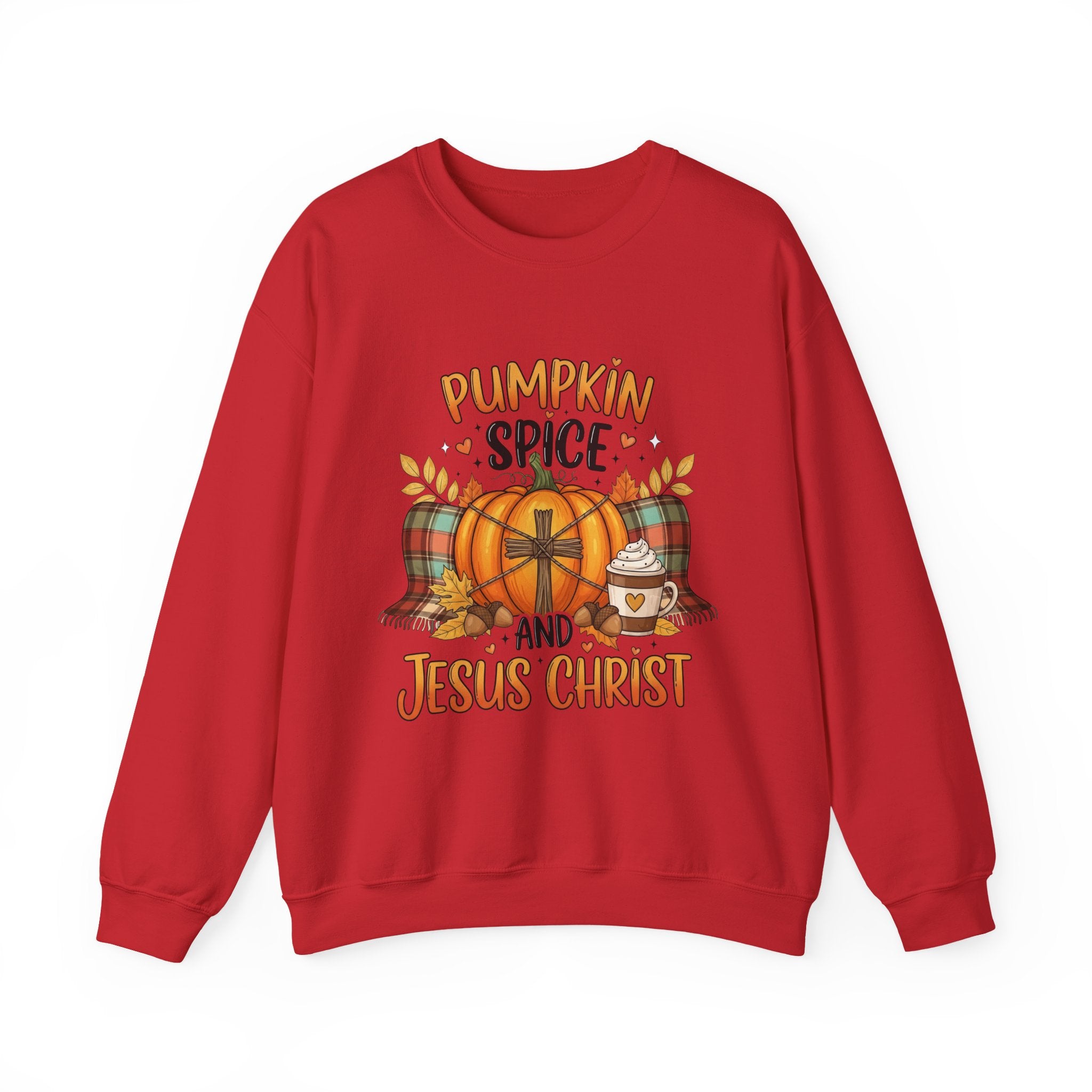 Cozy Pumpkin Spice Crewneck Sweatshirt, Fall Apparel, Christian Sweatshirt, Relaxed Style, Autumn Gift