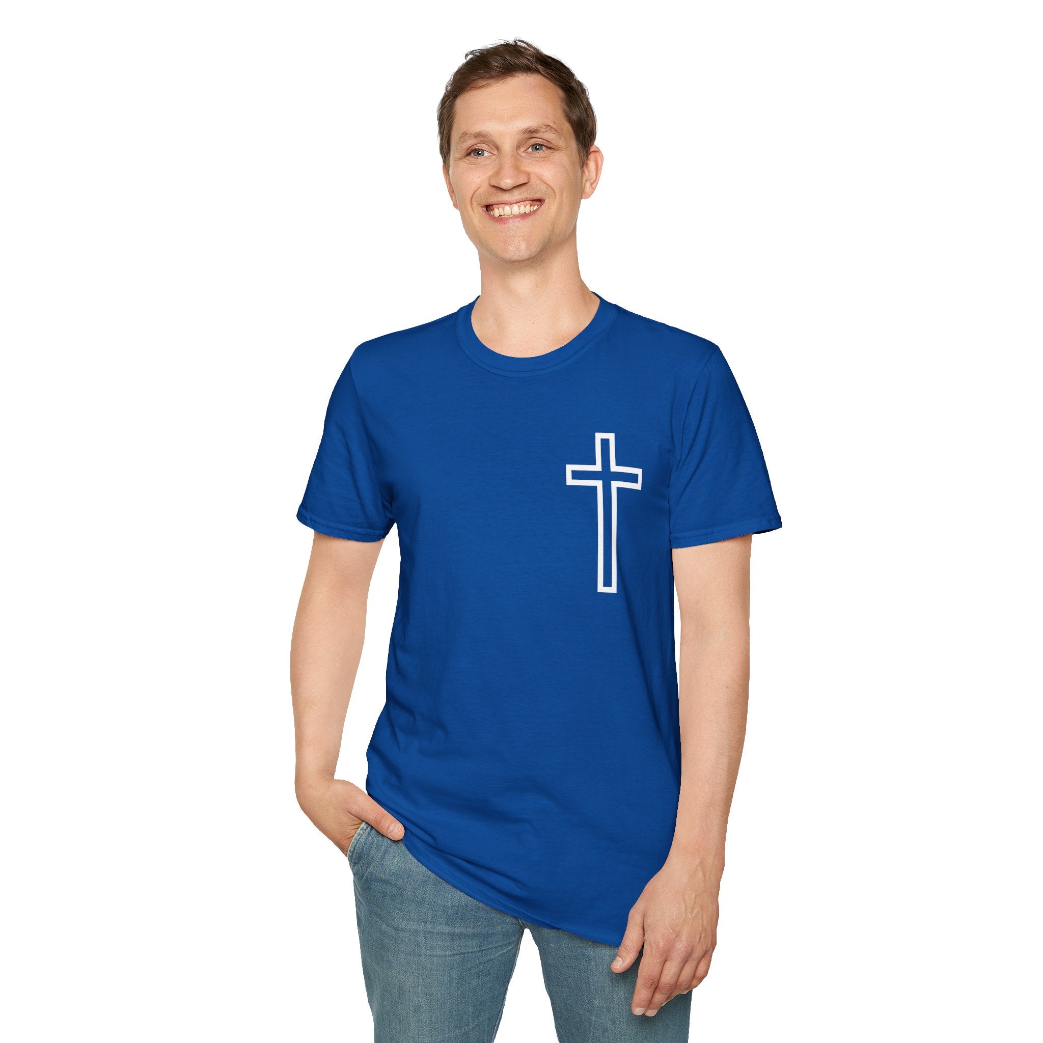 Christian Cross T-Shirt — 'Man of God' Lion Graphic Tee (Husband, Dad, Protector)
