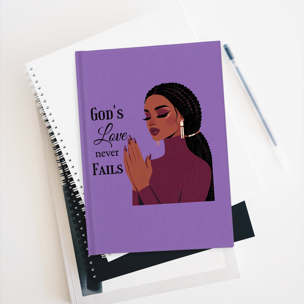 Spiritual Journal - "God's Love never Fails" | Faith Reflection, Prayer Log, Inspirational Notebook, Gifts for Her, Christian Devotional