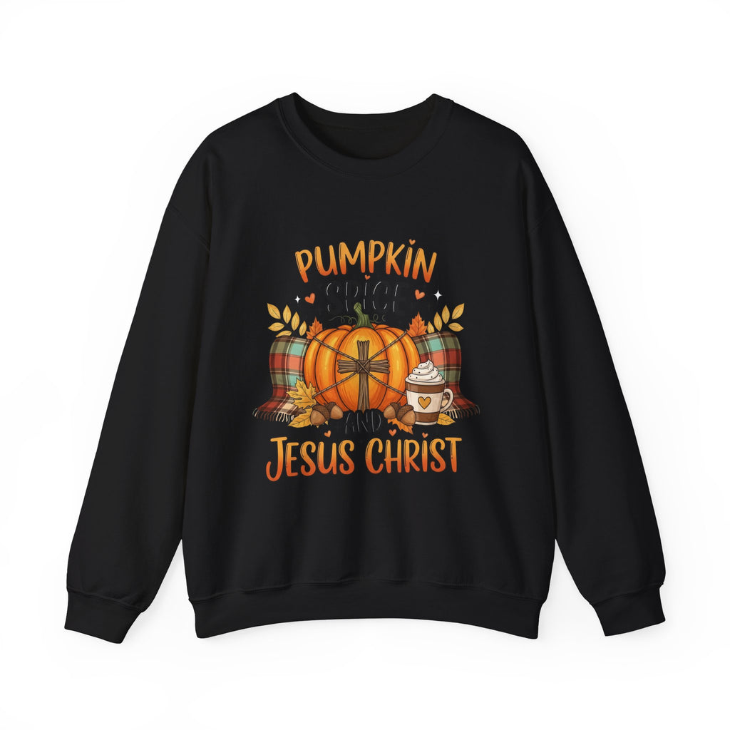 Cozy Pumpkin Spice Crewneck Sweatshirt, Fall Apparel, Christian Sweatshirt, Relaxed Style, Autumn Gift