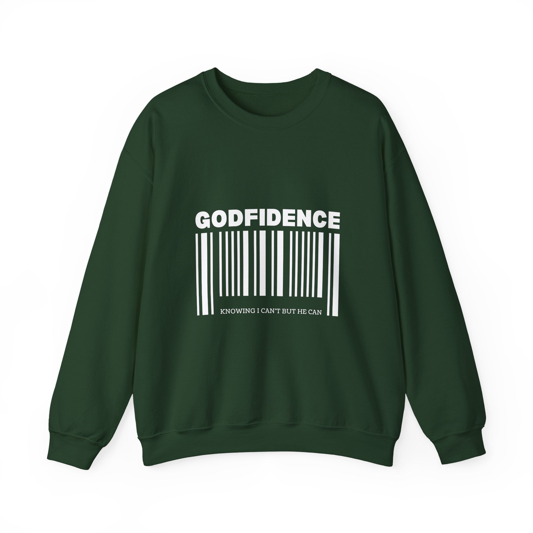 Godfidence Barcode Crewneck Sweatshirt — Inspirational Christian Graphic Sweatshirt