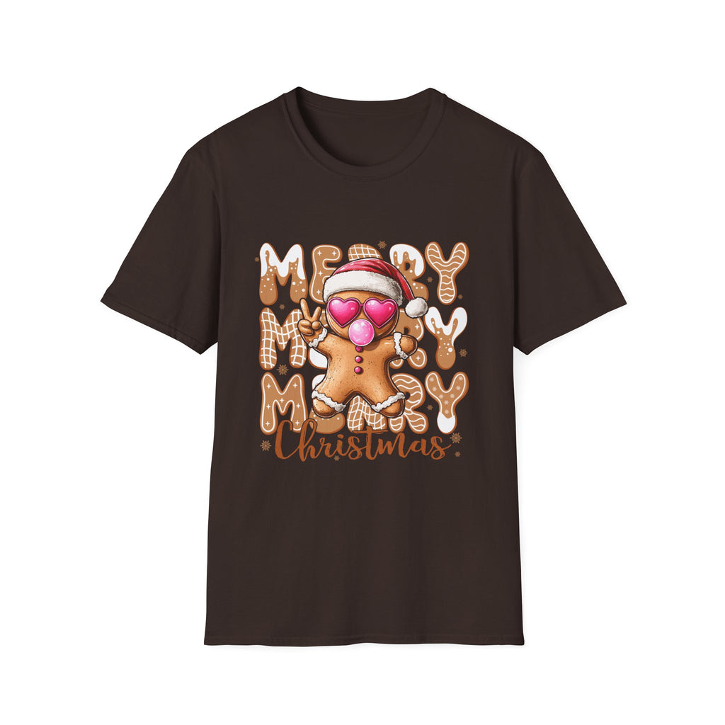 Merry Gingerbread Christmas T-Shirt, Cute Holiday Tee, Unisex Christmas Shirt, Festive Gift, Winter Apparel