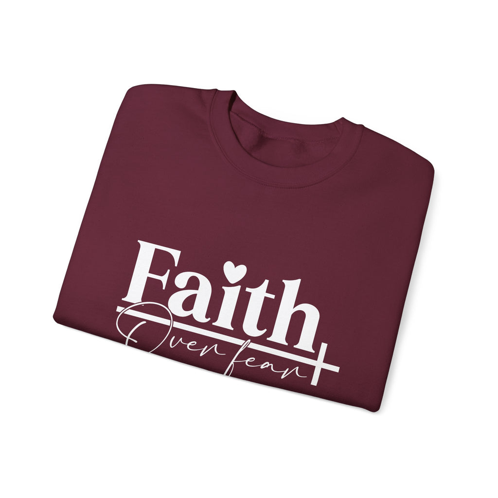 Faith Over Fear Sweatshirt, Inspirational Crewneck, Unisex Relaxed Fit, Motivational Gift, Spiritual Apparel, Faith-Based Fashion
