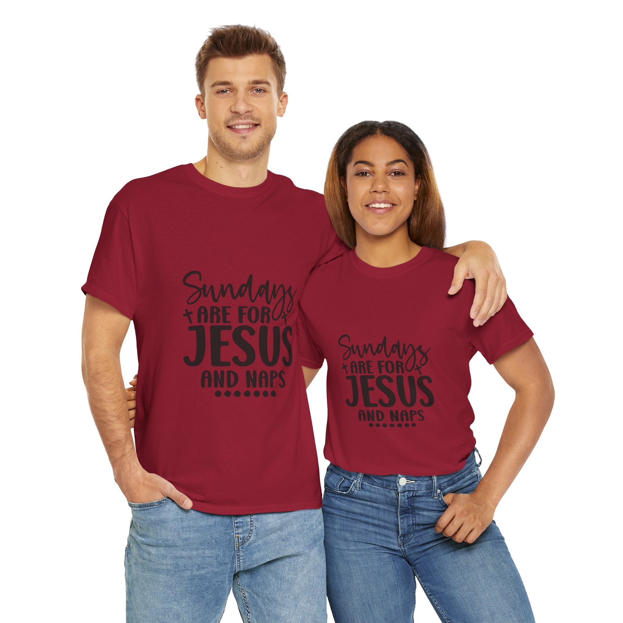 Jesus and Naps Tee, Funny Sunday T-Shirt, Christian Gift, Faith-Based Apparel, Relaxation Shirt, Unisex Cotton Top