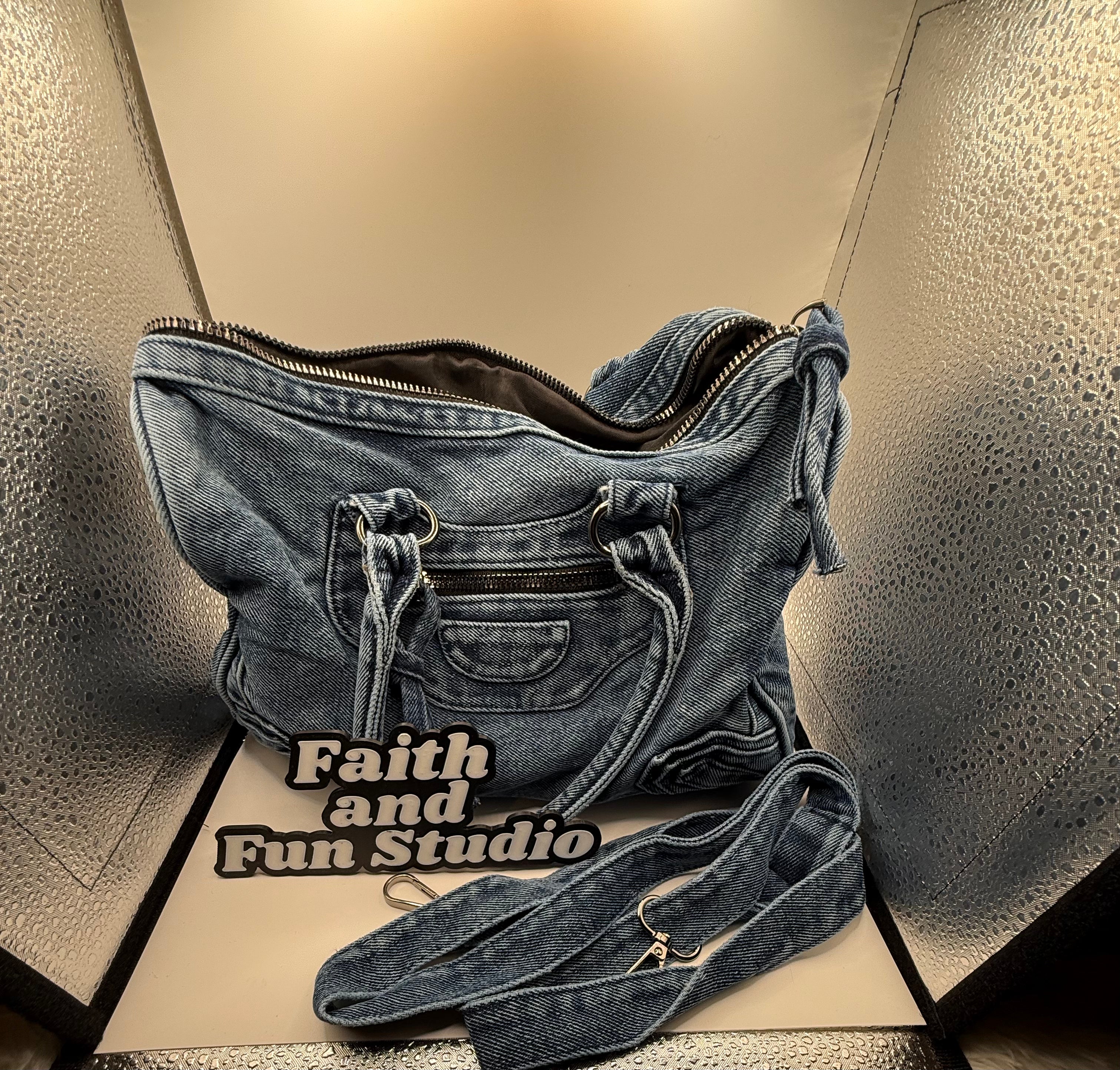 Denim Handbag (just the bag accessories not included)