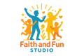 Please generate a logo that depicts family fun for Faith and Fun Studio